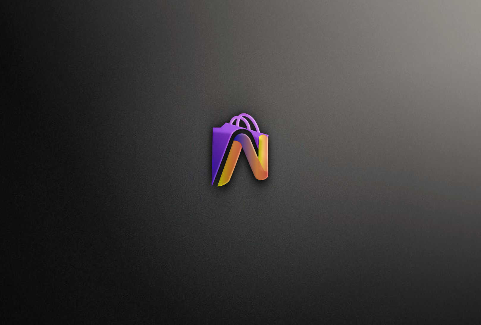 3D Logo Mockup on Black Wall