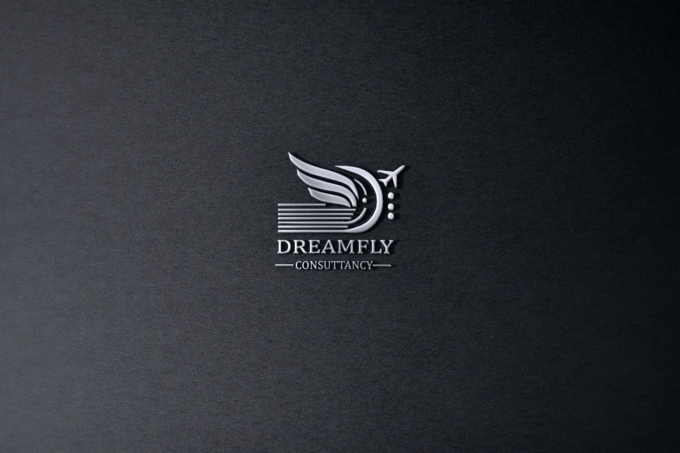 3D metallic Logo mockup on Black Wall Surface